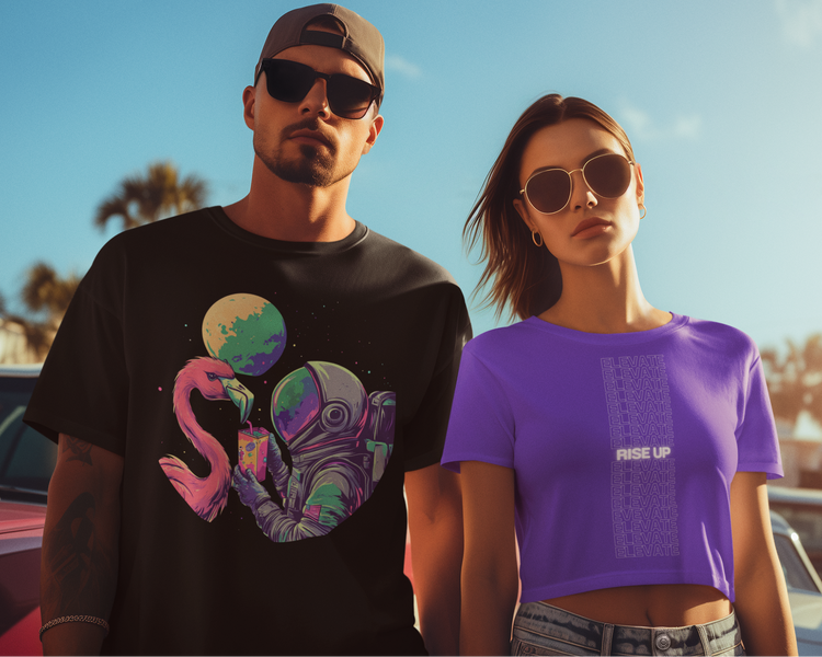 Limited Edition COSMIC SIP Tee & Limited Edition Elevate and Rise Up Crop Top
